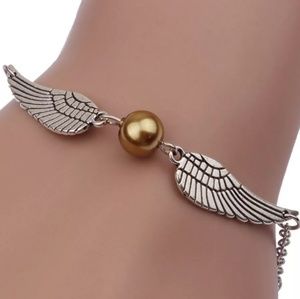 Pretty 2-Tone Silver & Gold Angel Wings Bracelet